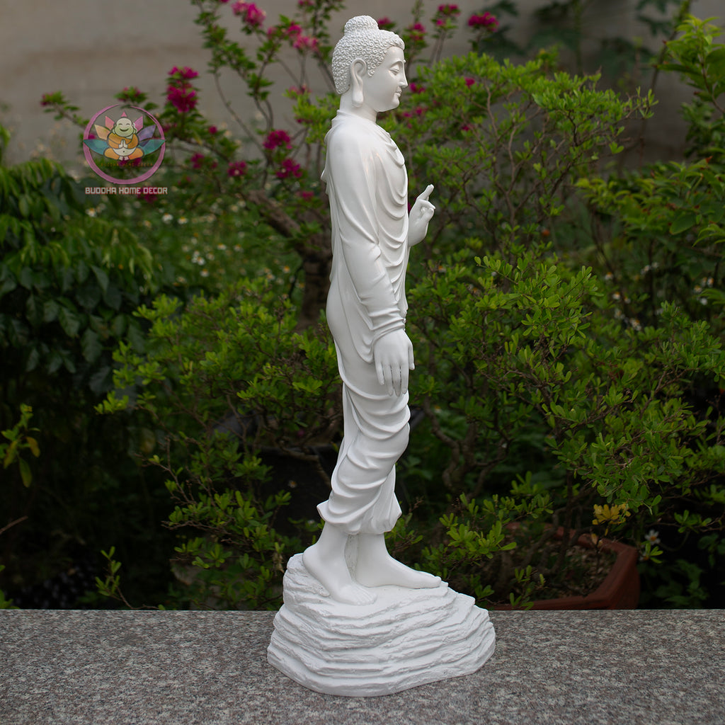 Standing Shakyamuni Buddha Statue, Blessing Buddha Sculpture, Abhaya Mudra Buddha, Zen Spiritual Decor, Buddhist Home Altar Statue