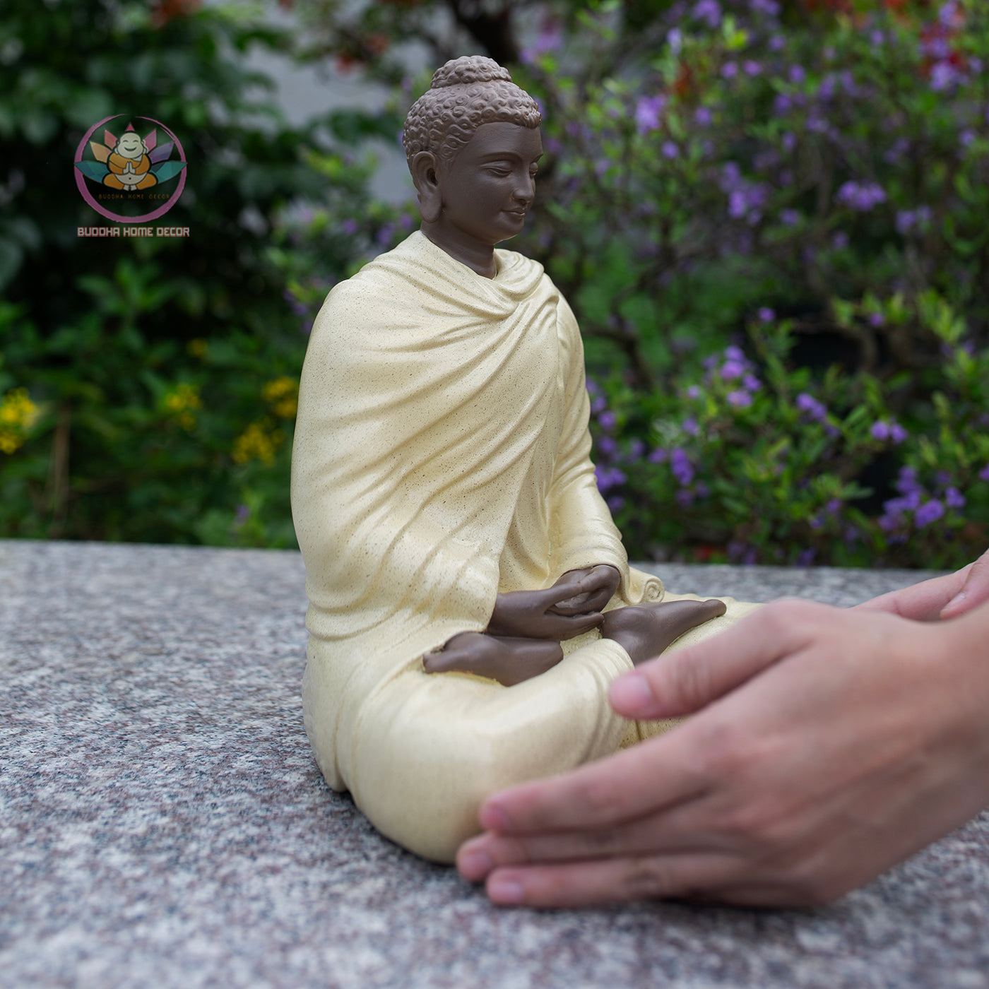 Beige Shakyamuni Buddha Statue – Handmade Meditation Buddha Decor