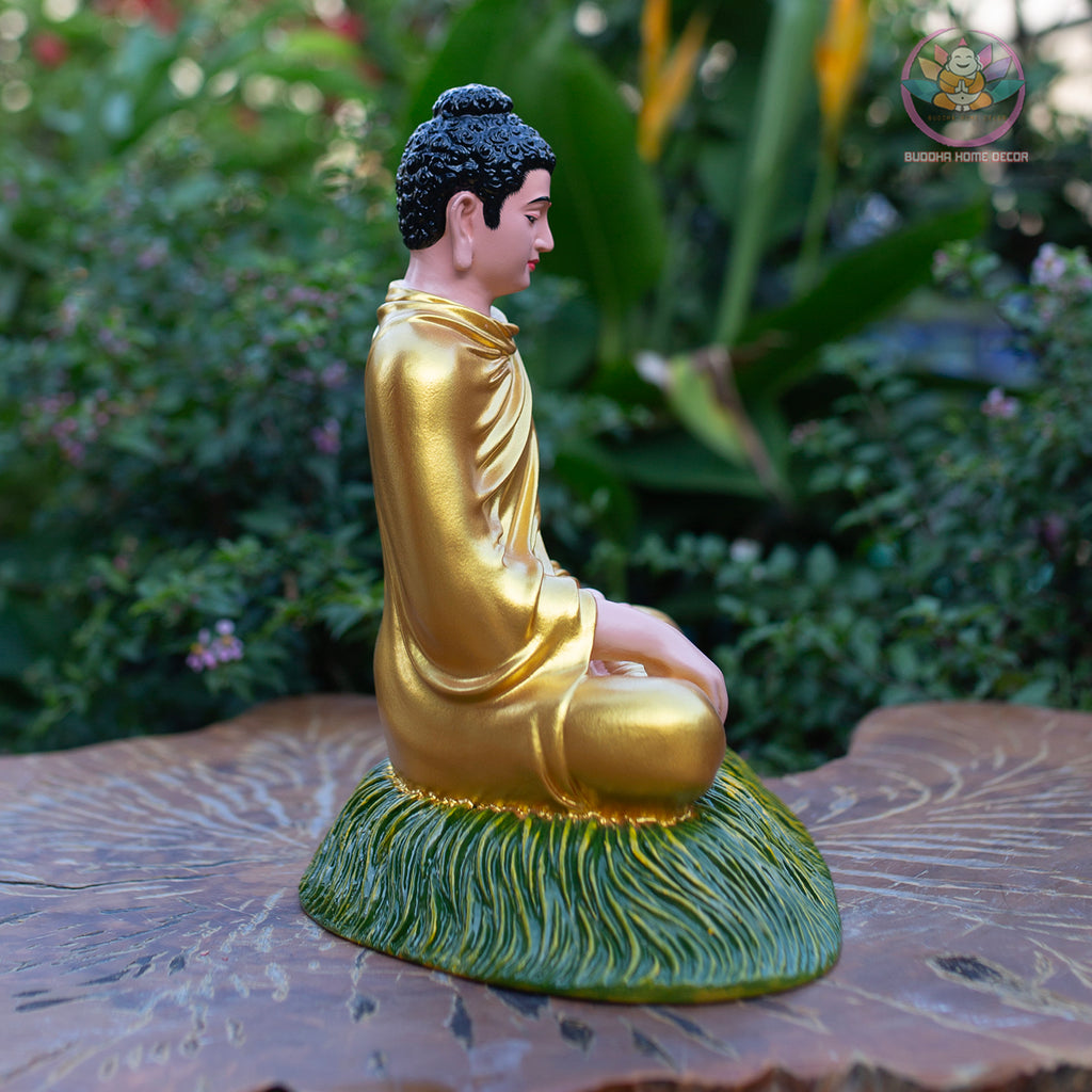 Shakyamuni Buddha Statue – Golden Robe Meditation Sculpture – Zen Home Decor, Buddhist Altar Ornament, Mindfulness Spiritual Gift