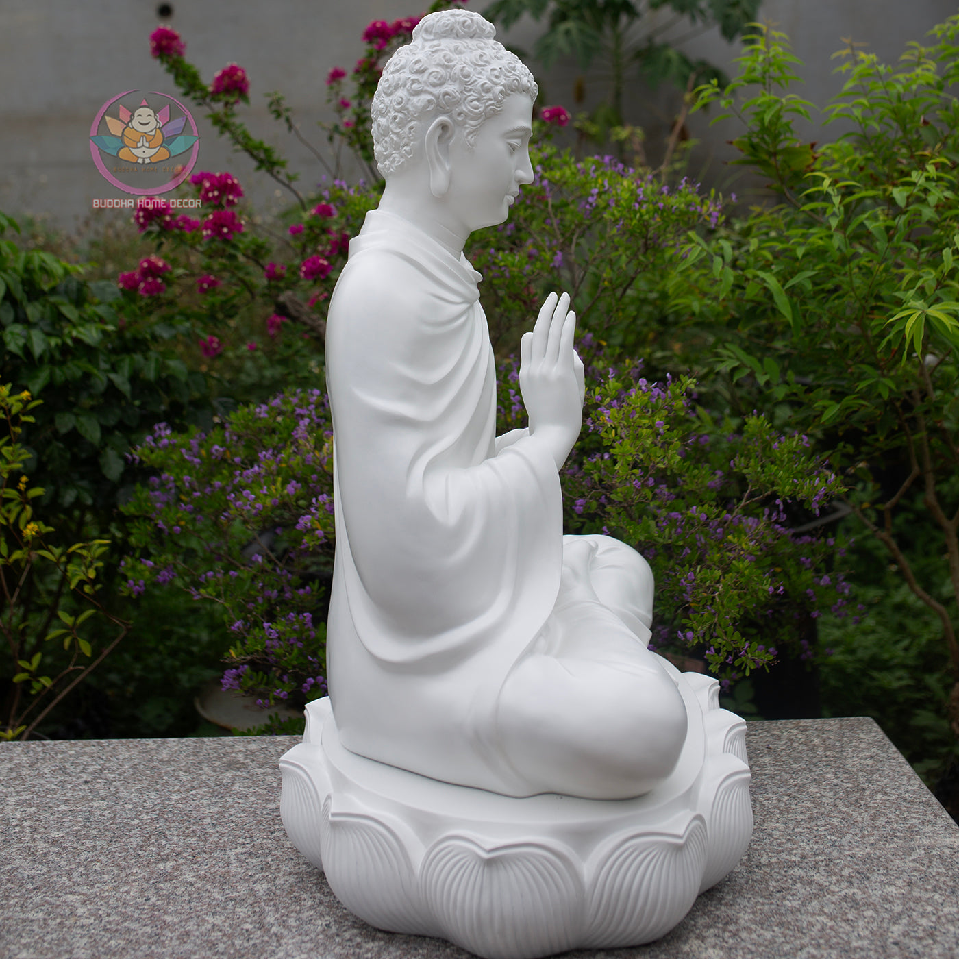 Large Shakyamuni Buddha Dharmachakra Statue, White Meditation Buddha Sculpture, Buddhist Altar Decor, Zen Home Statue, Spiritual Gift