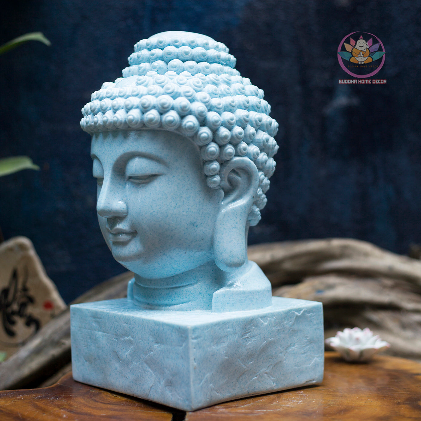 Buddha Head Statue | Composite Resin and Stone Powder | 30 cm / 40 cm | Zen and Home Altar Decor