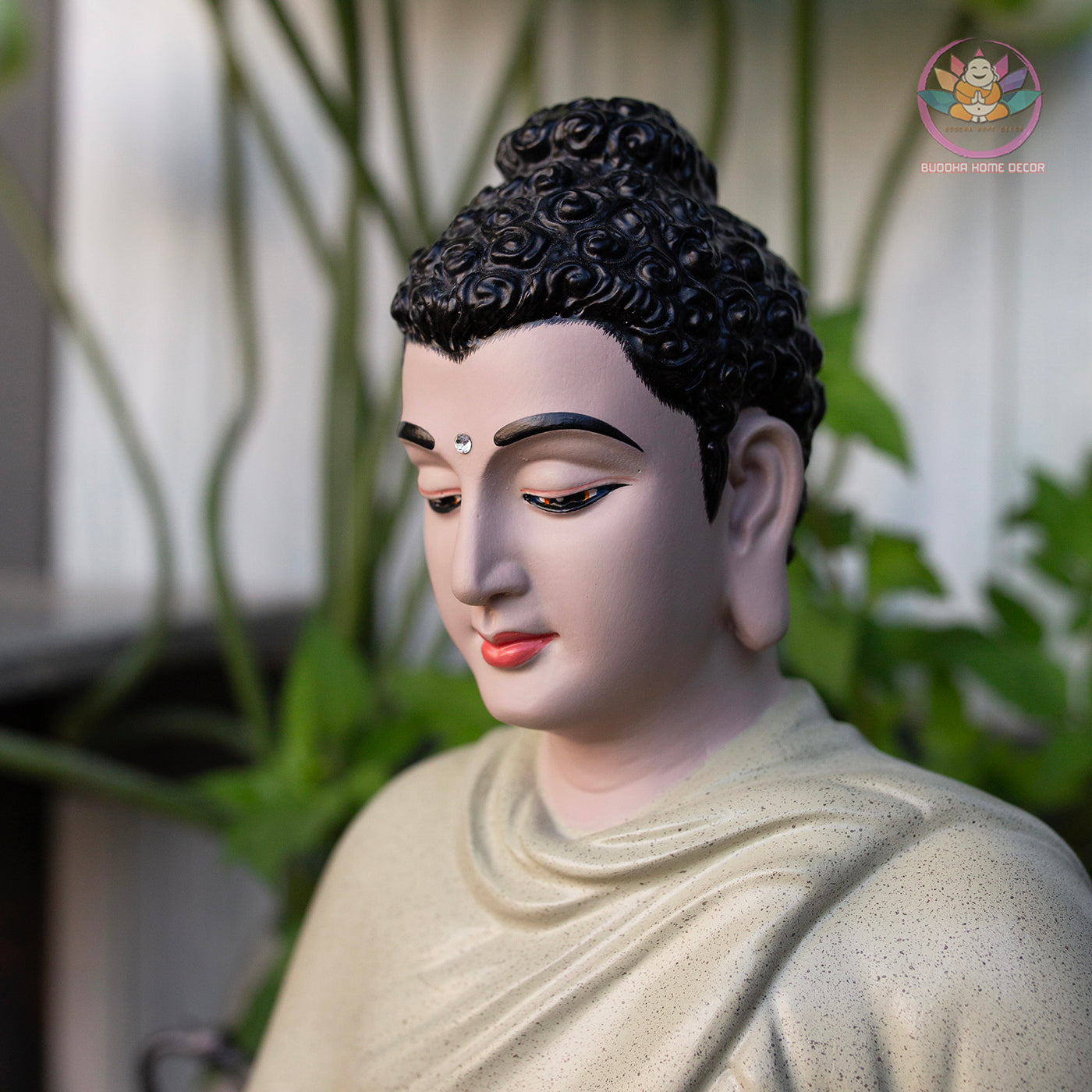 Shakyamuni Buddha Statue – 13.7" Tall | Handmade Resin Meditation Sculpture | Vietnamese Craft Zen Home Decor