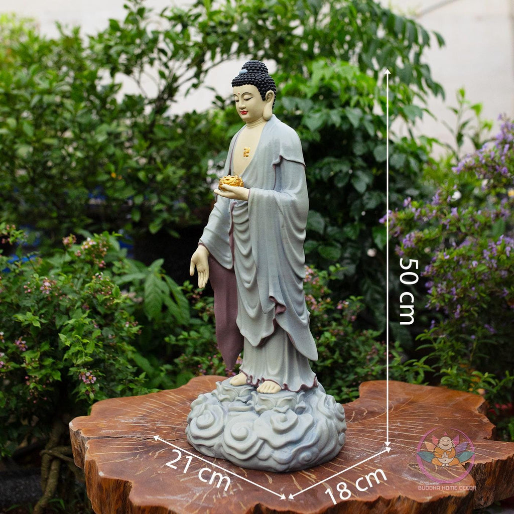 Amitabha Buddha Standing Statue – 19.7 inch (50cm) – Handcrafted Spiritual Decor | Peace, Light & Compassion