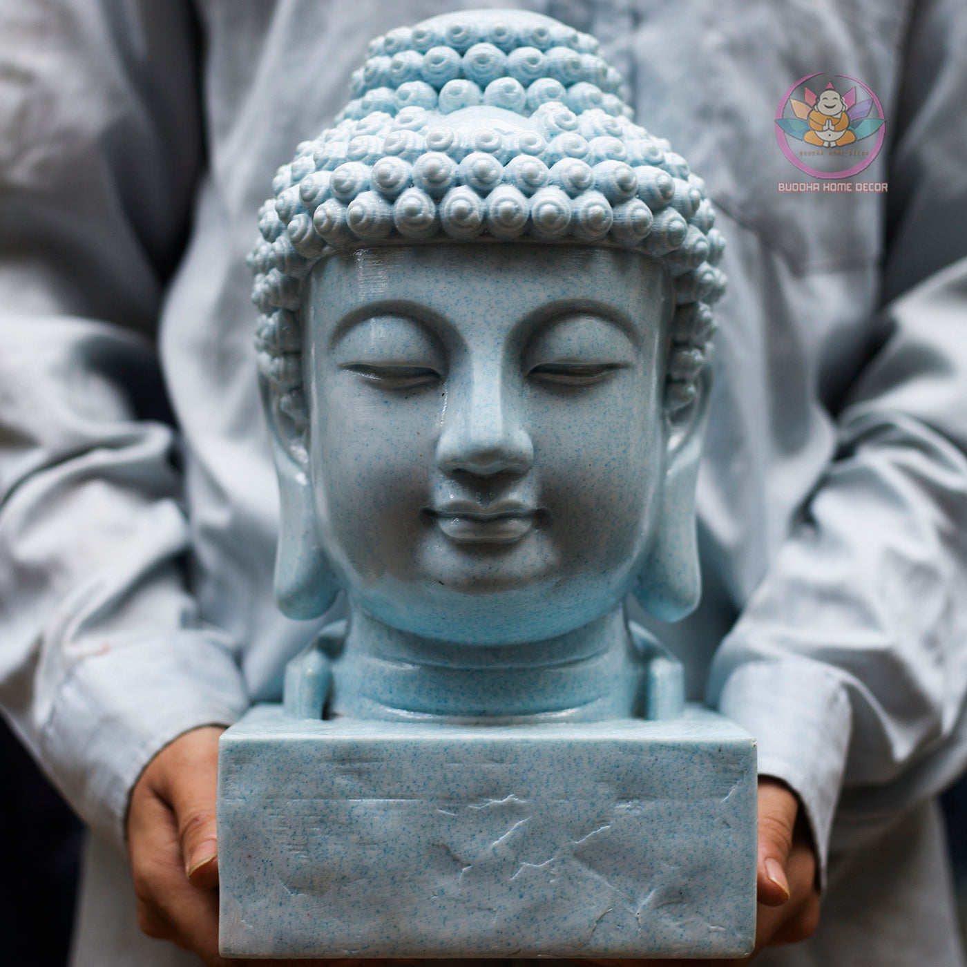 Buddha Head Statue | Composite Resin and Stone Powder | 30 cm / 40 cm | Zen and Home Altar Decor