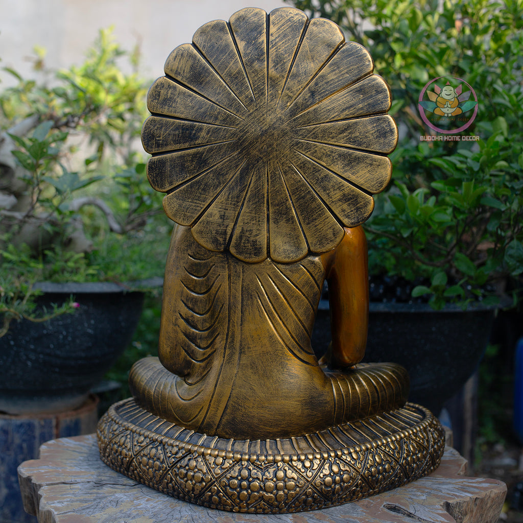 Shakyamuni Buddha Alms Bowl Statue, Antique Bronze Finish, Meditation Buddha Sculpture, Zen Home Decor, Buddhist Spiritual Gift