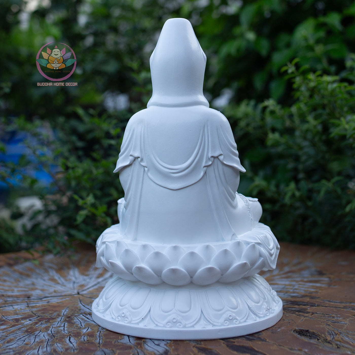 Quan Yin with Children Statue 11.8" | Composite Resin and Stone Powder | White Finish Guanyin Bodhisattva
