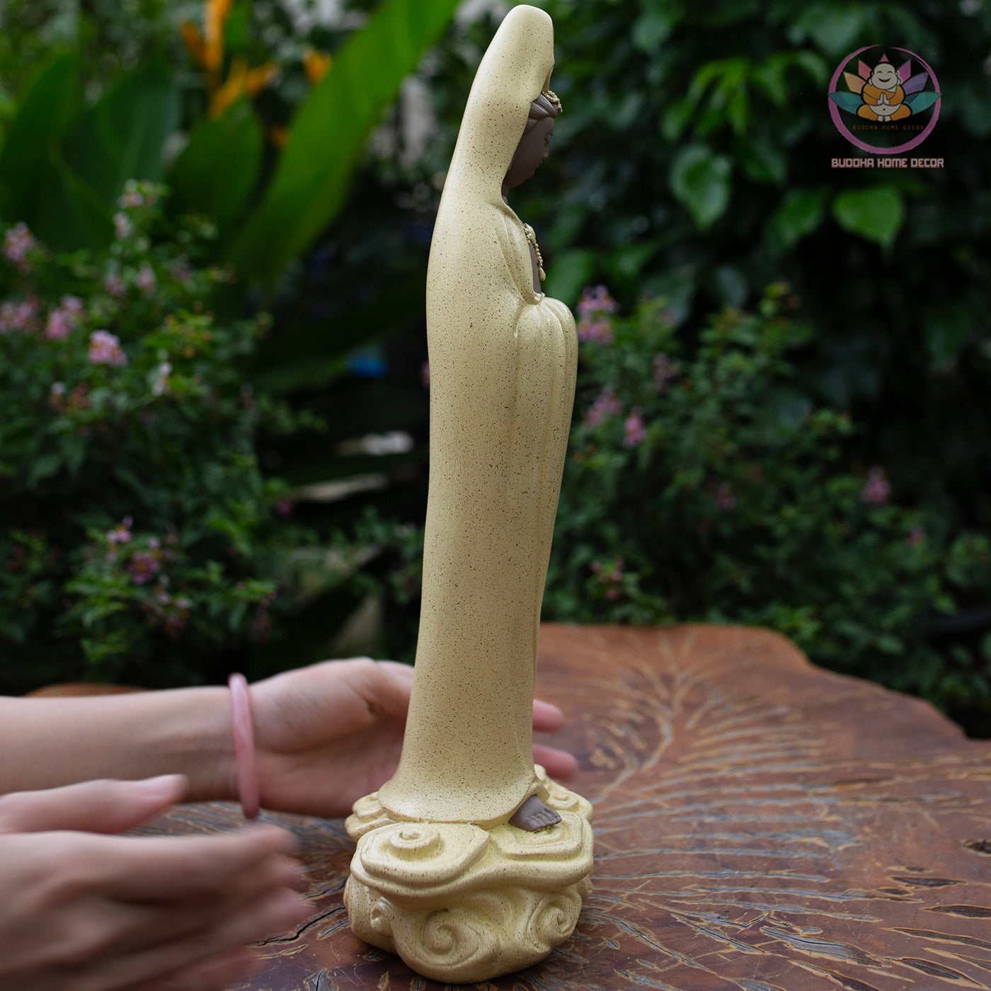 Standing Guanyin Buddha Statue 15.7" – Resin Kwan Yin Figurine, Goddess of Mercy Sculpture, Zen Home Decor, Spiritual Altar Gift