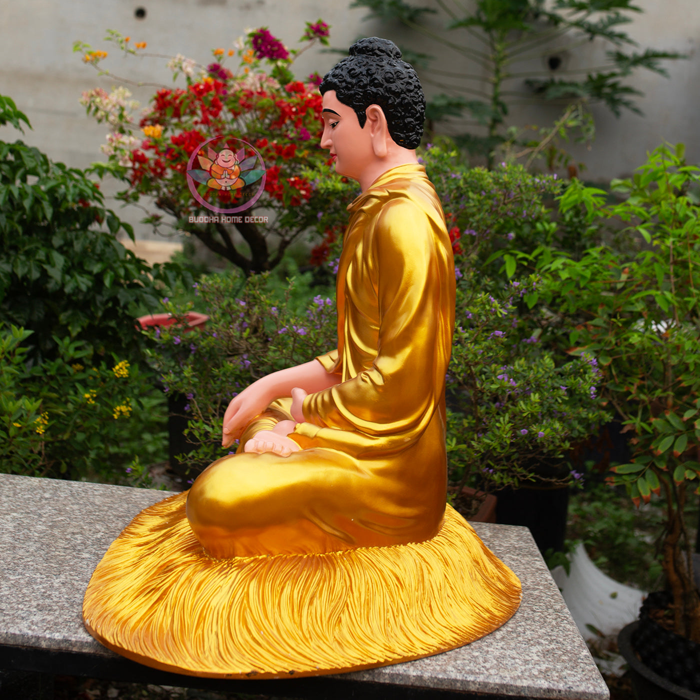 33.4" Golden Shakyamuni Buddha Statue – Handmade Meditation Buddha Home Decor