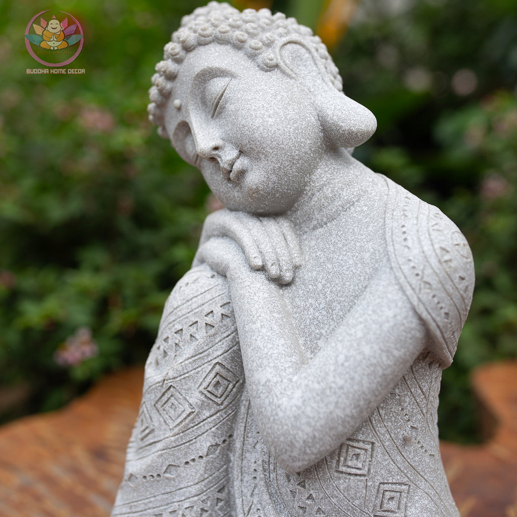 Serene Resting Buddha Statue – Meditation Home Decor, Zen Garden Ornament, Yoga Spiritual Gift (9.8”H x 6.7”W x 6.7”D)