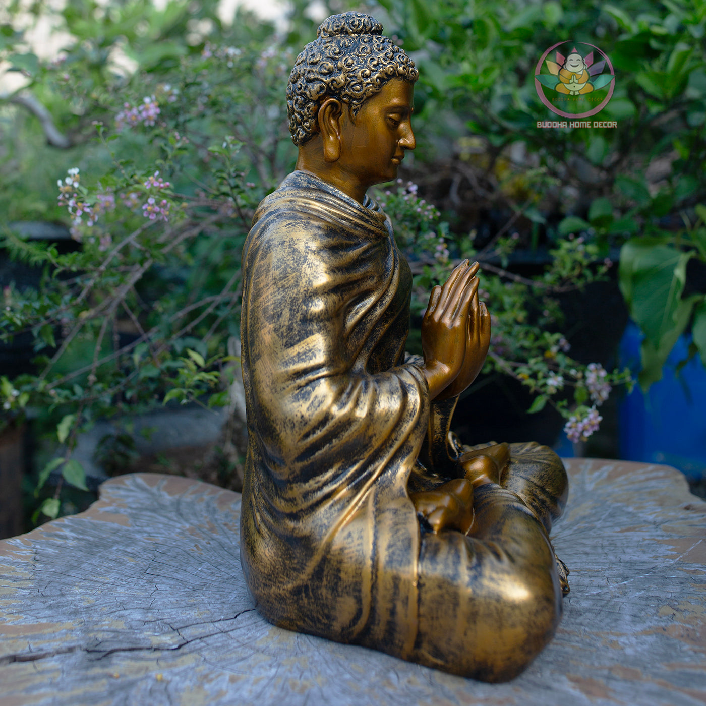 Shakyamuni Buddha Dharmachakra Mudra Statue, Antique Bronze Finish, Handcrafted Buddhist Sculpture, Meditation Zen Decor, Spiritual Gift
