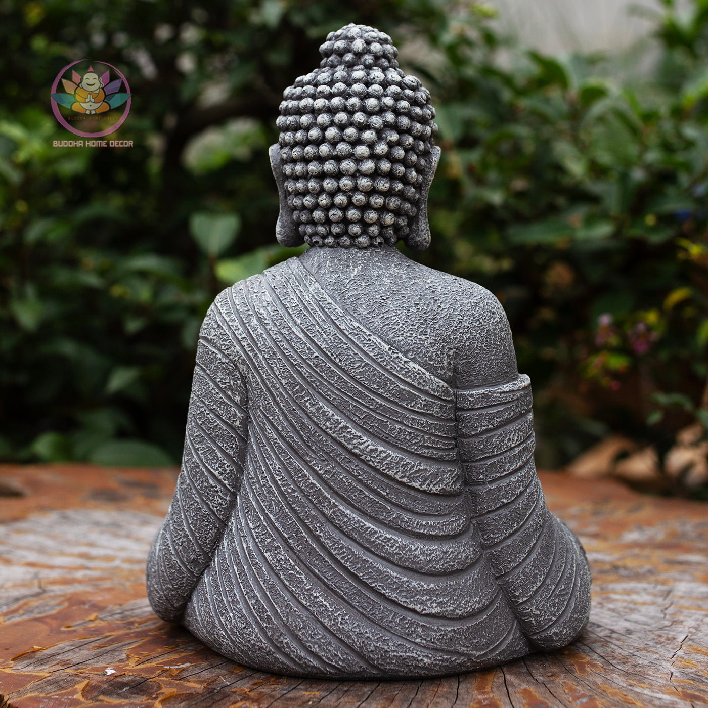 Shakyamuni Buddha Statue 9.4" | Composite Resin and Stone Powder | Antique Stone Finish