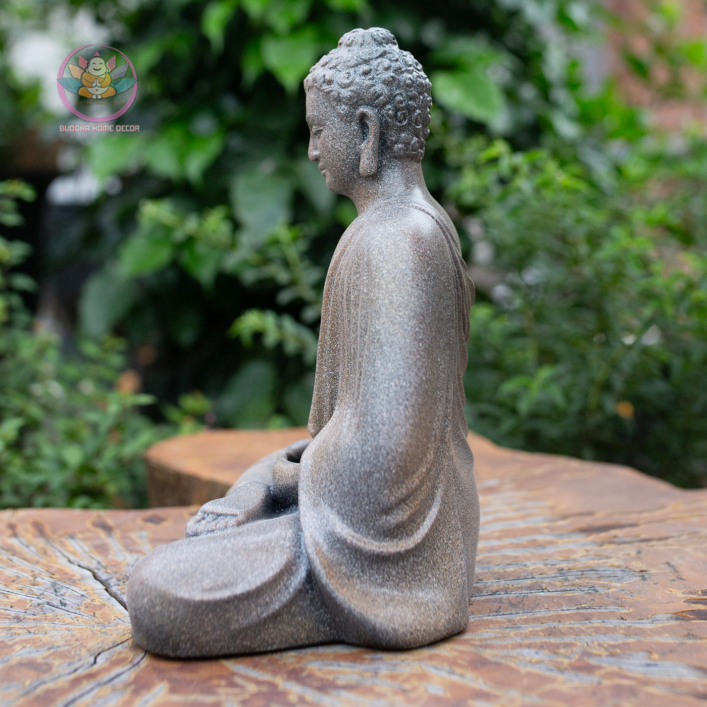 Shakyamuni Buddha Statue 9.4" – Antique Stone Finish Meditation Buddha Sculpture