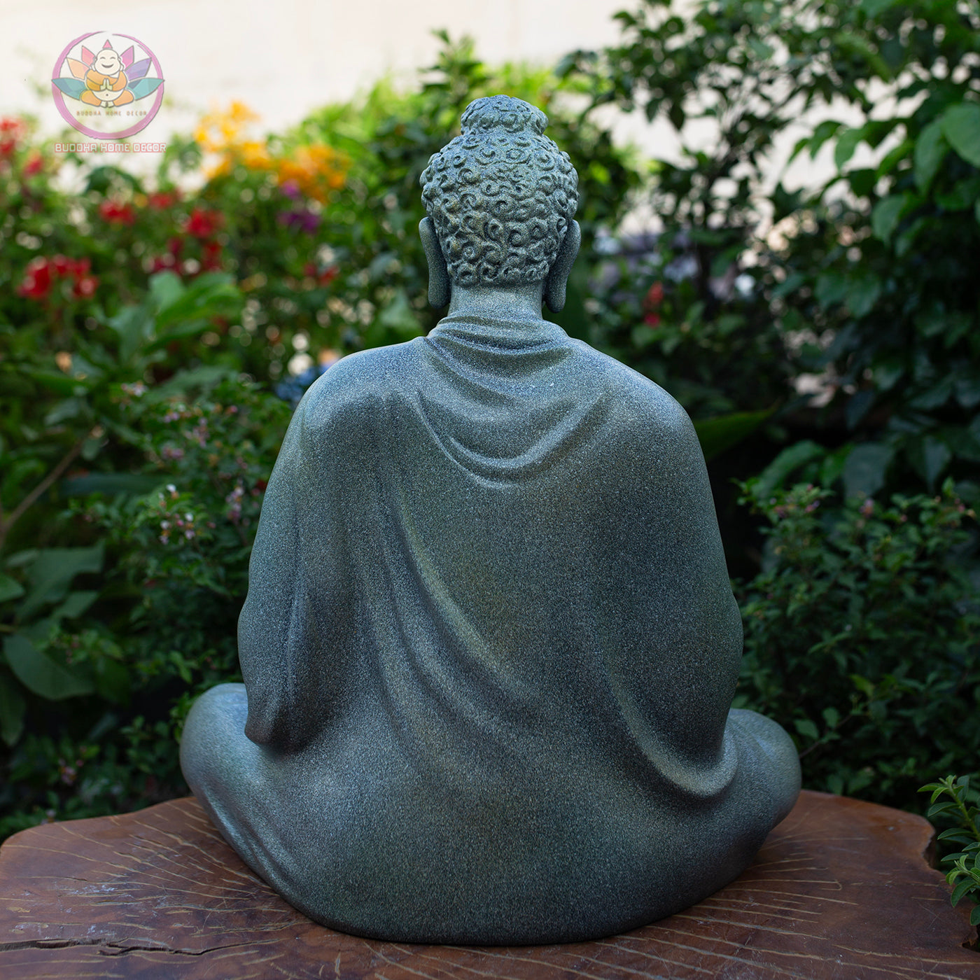 Granite-Style Buddha Statue – 19.7" (50cm) Vitarka Mudra | Shakyamuni Turning Dharma Wheel | Stone-Look Resin Sculpture | Vietnam Handmade