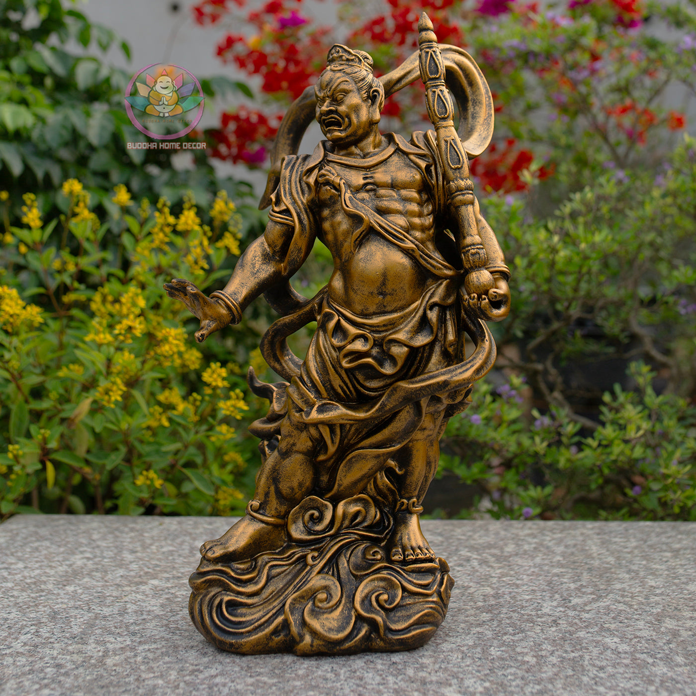 Antique Bronze Vajra Guardian Statues – Handmade Buddhist Temple Decor Set