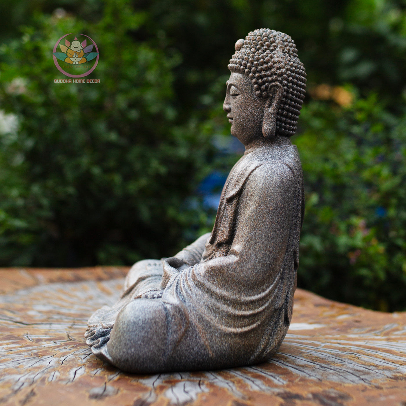 Shakyamuni Buddha Statue in Meditation – Serenity Resin Sculpture, Granite Stone Finish