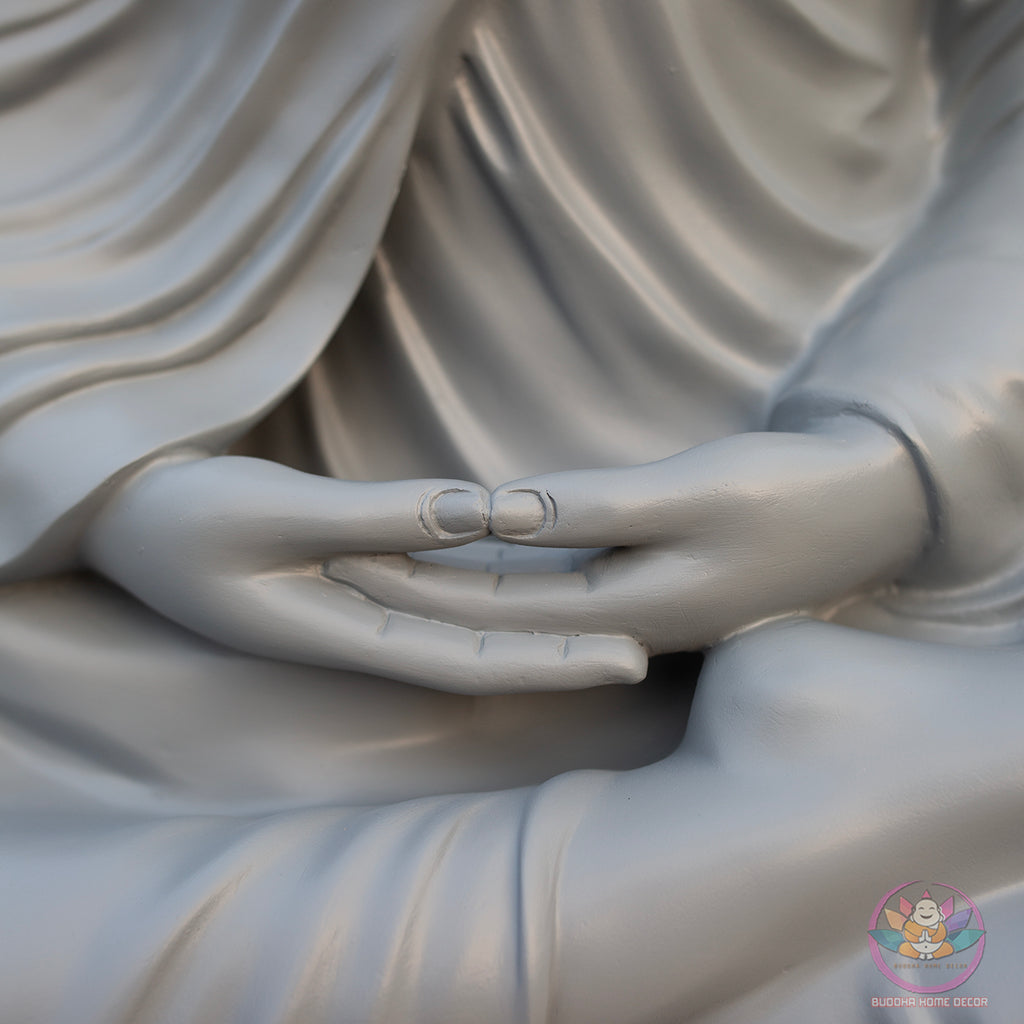 Large Shakyamuni Buddha Meditation Statue, Dhyana Mudra Buddha Sculpture, Zen Buddhist Home Decor, Spiritual Altar Statue, Meditation Room Decor