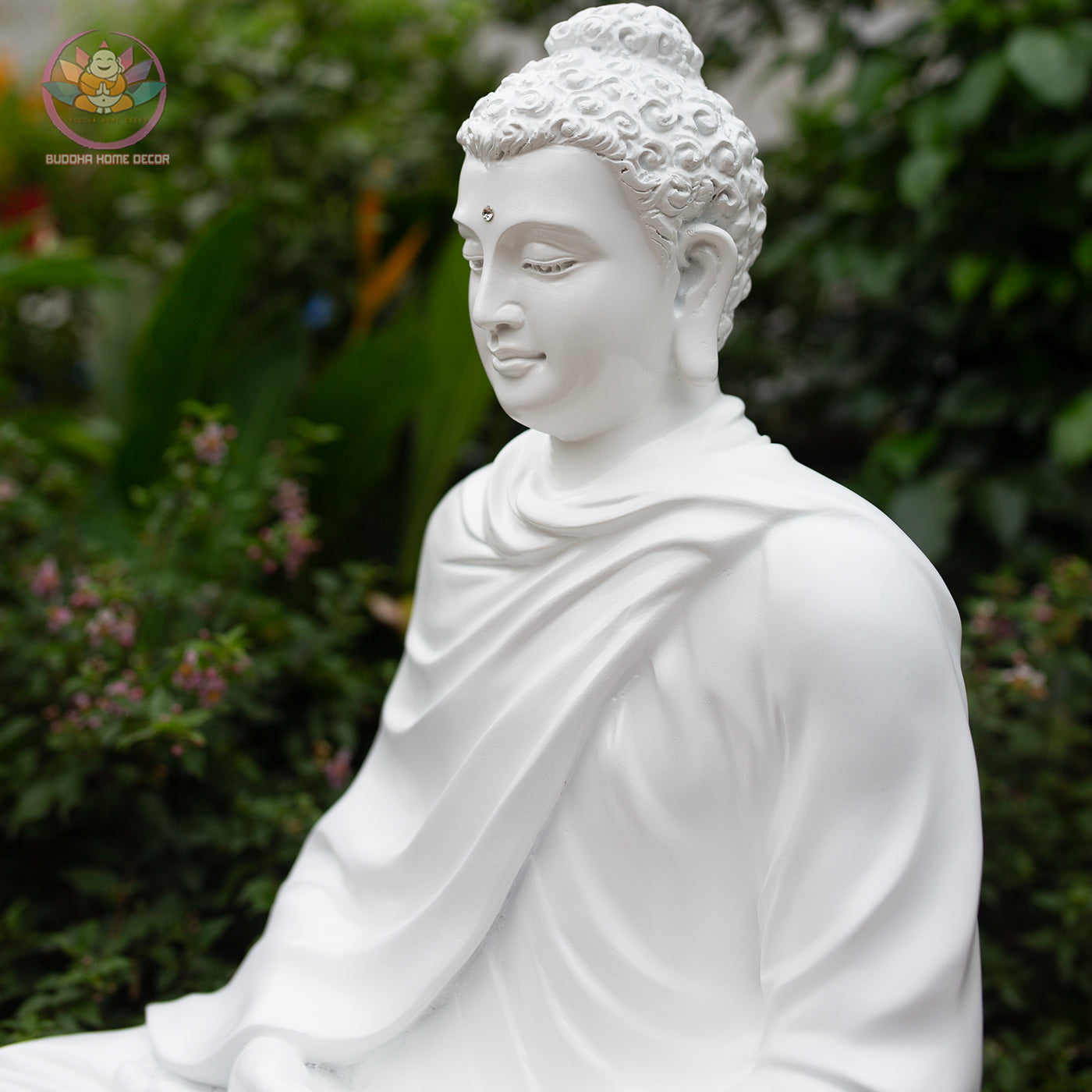 White Buddha Statue for Home Decor | Meditating Buddha Figurine | Zen Garden, Yoga Studio, Altar Decoration | Gift for Spiritual Healing