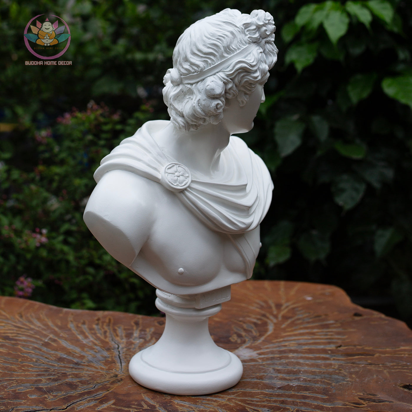 Apollo Bust Statue 13.8" – Greek God Composite Sculpture, Classical Greek Mythology Art Decor