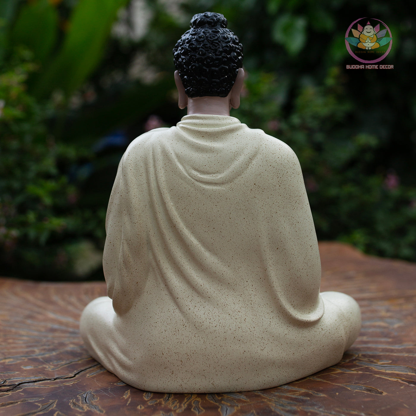 Yellow Buddha Statue 9.4" – Ceramic-Style Resin Meditation Figurine, Shakyamuni Sculpture, Zen Buddhist Altar Decor, Spiritual Gift