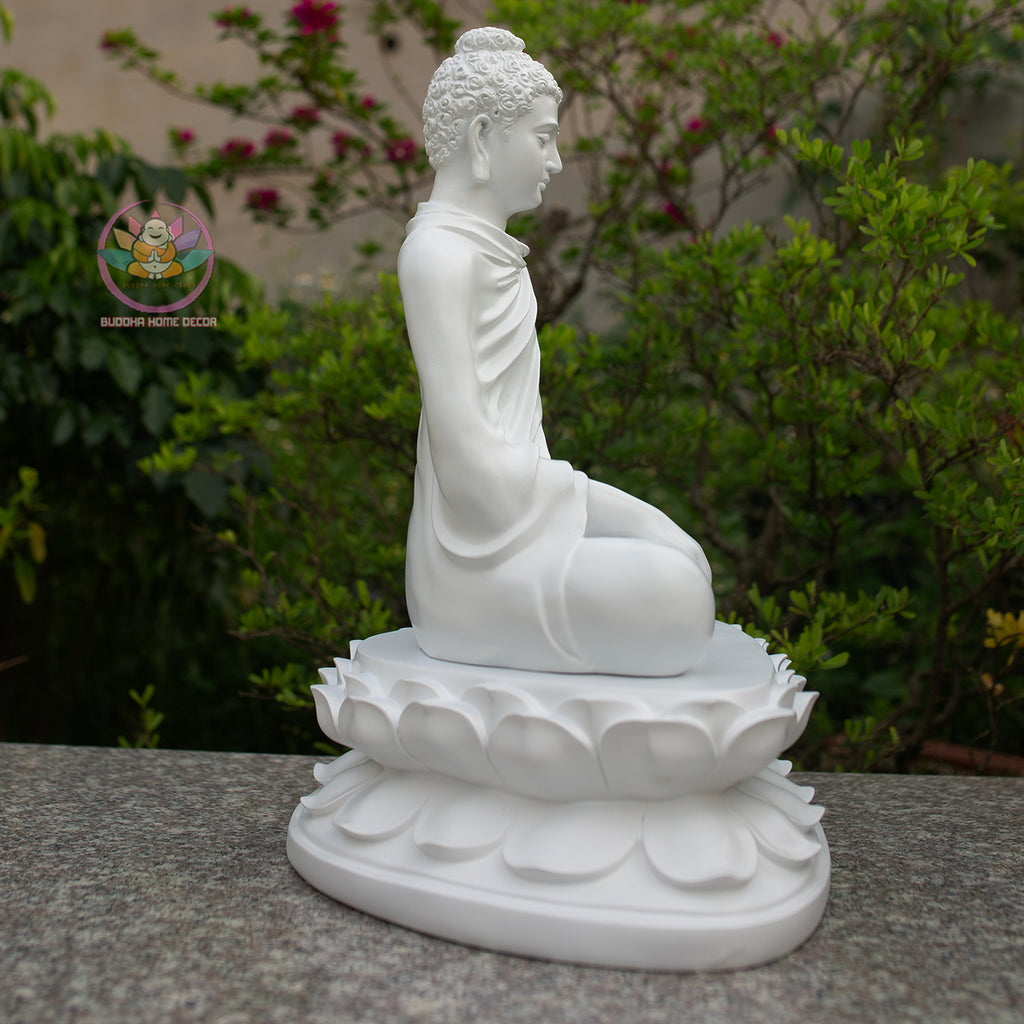 Shakyamuni Buddha Statue with Lotus Base, Meditation Buddha Sculpture, Detachable Lotus Pedestal, Zen Buddhist Decor, Spiritual Altar Statue