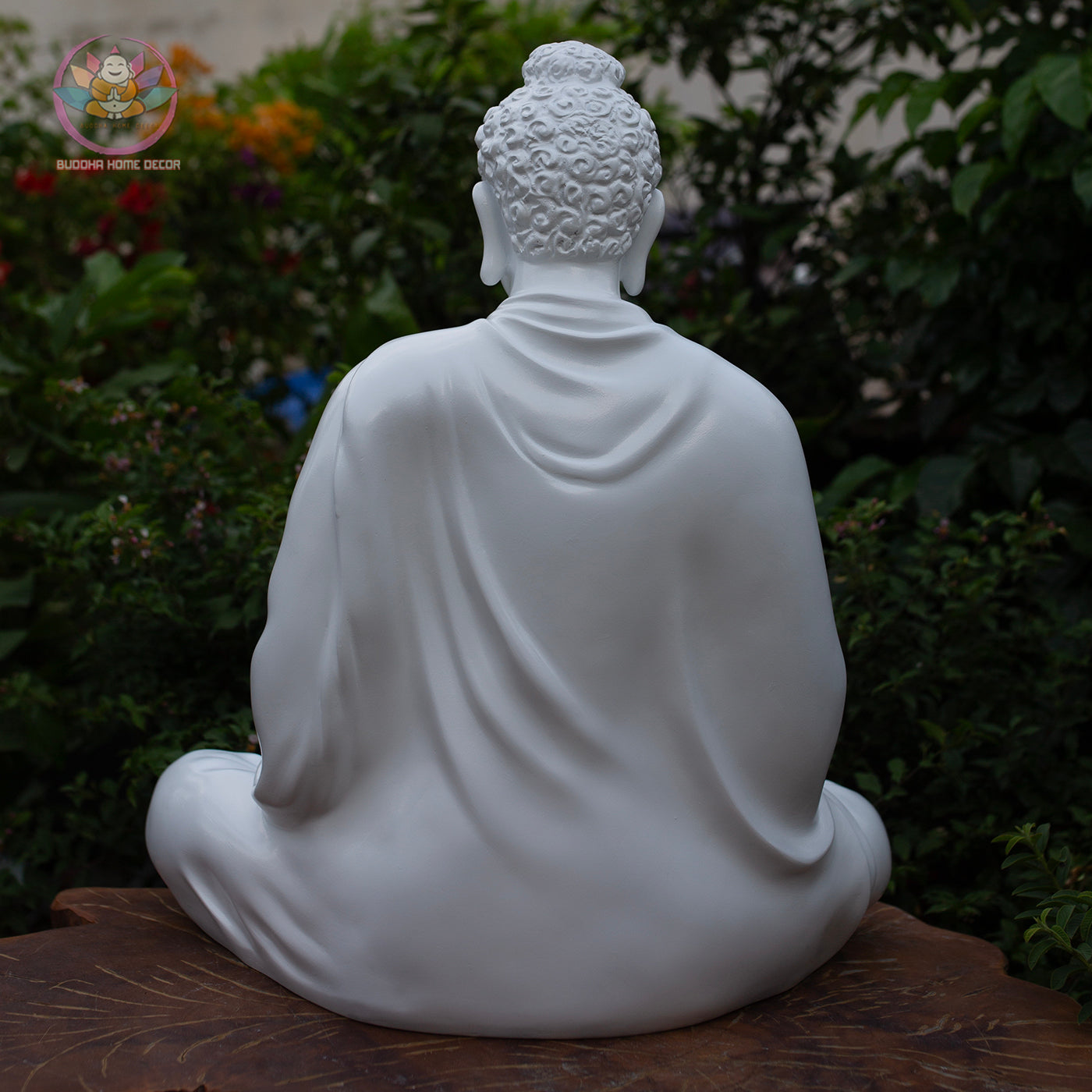 Shakyamuni Buddha Statue – Teaching Mudra in White 19.7" (50cm) | Turning the Dharma Wheel | Resin Sculpture | Vietnamese Handcrafted Art