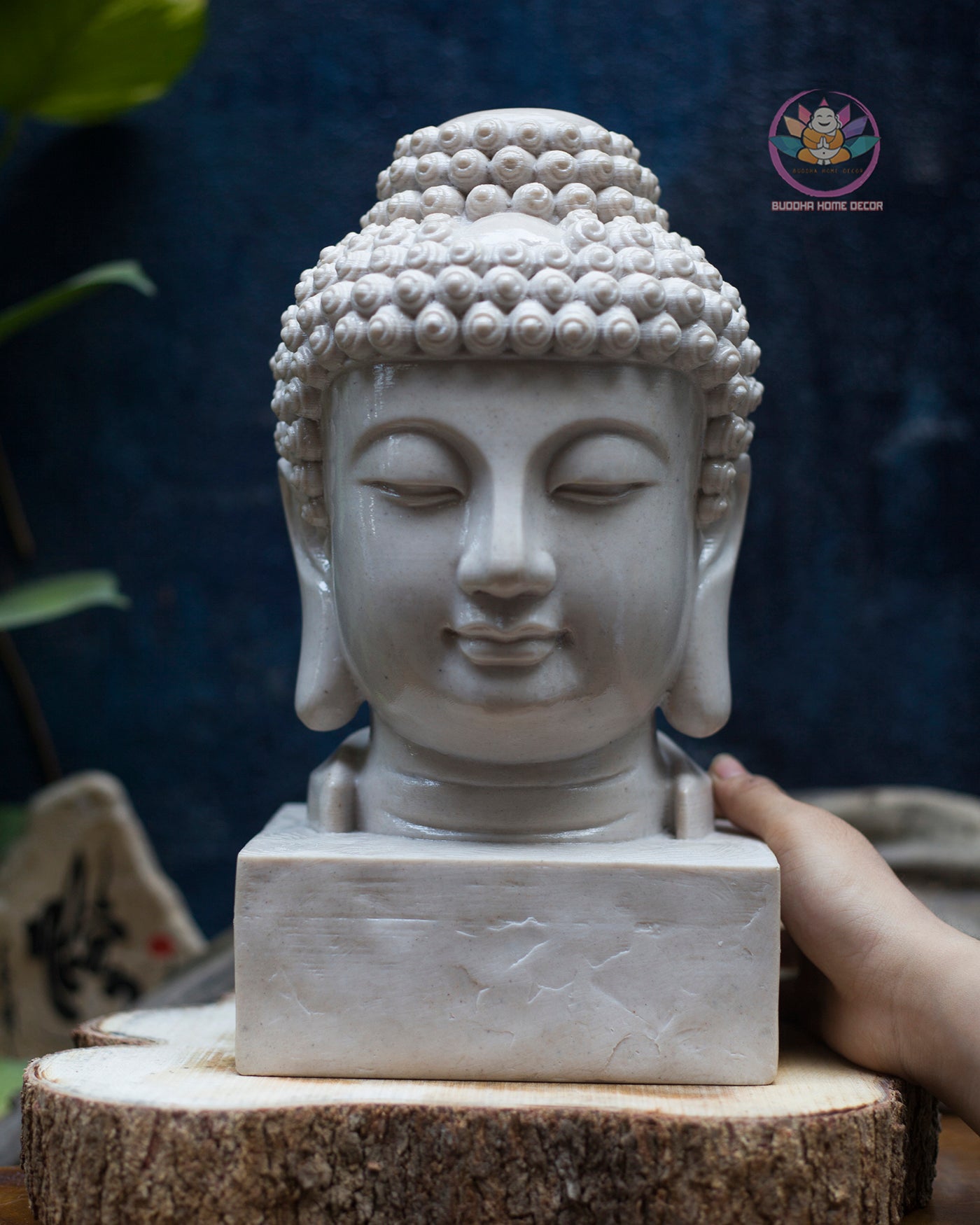 Buddha Head Statue | Composite Resin and Stone Powder | 30 cm / 40 cm | Zen and Home Altar Decor