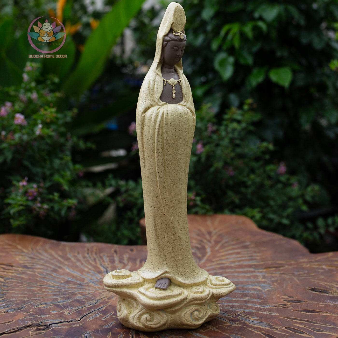Standing Guanyin Buddha Statue 15.7" – Resin Kwan Yin Figurine, Goddess of Mercy Sculpture, Zen Home Decor, Spiritual Altar Gift