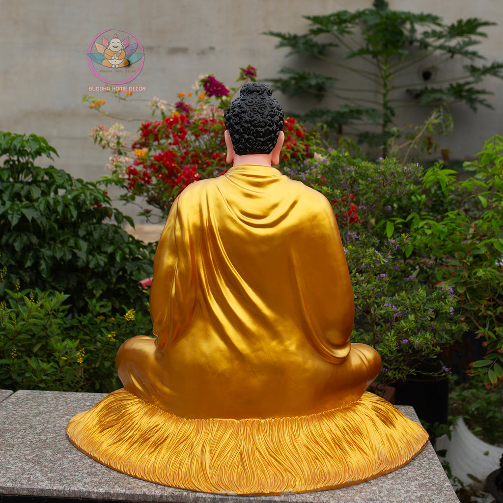 33.4" Golden Shakyamuni Buddha Statue – Handmade Meditation Buddha Home Decor