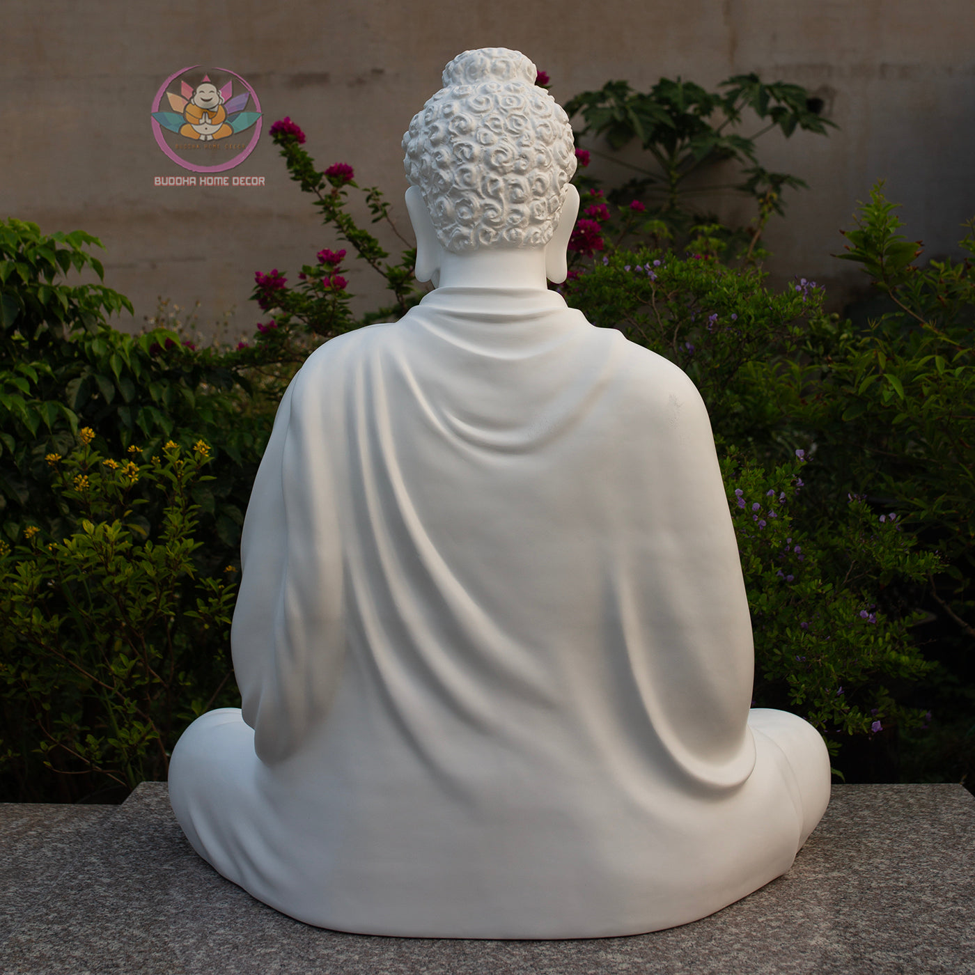 Large Shakyamuni Buddha Statue White, Meditation Buddha Sculpture, Zen Garden Decor, Minimalist Buddhist Art, Spiritual Home Decor