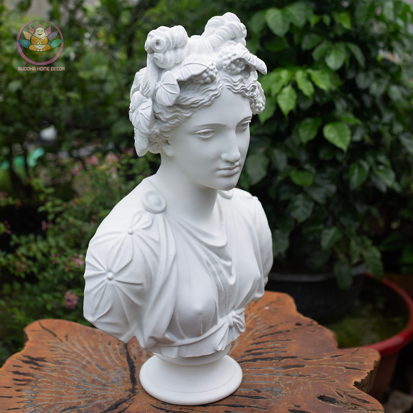 Artemis Bust Statue 20.8" – Large White Composite Greek Goddess Sculpture, Classical Roman Bust Figurine