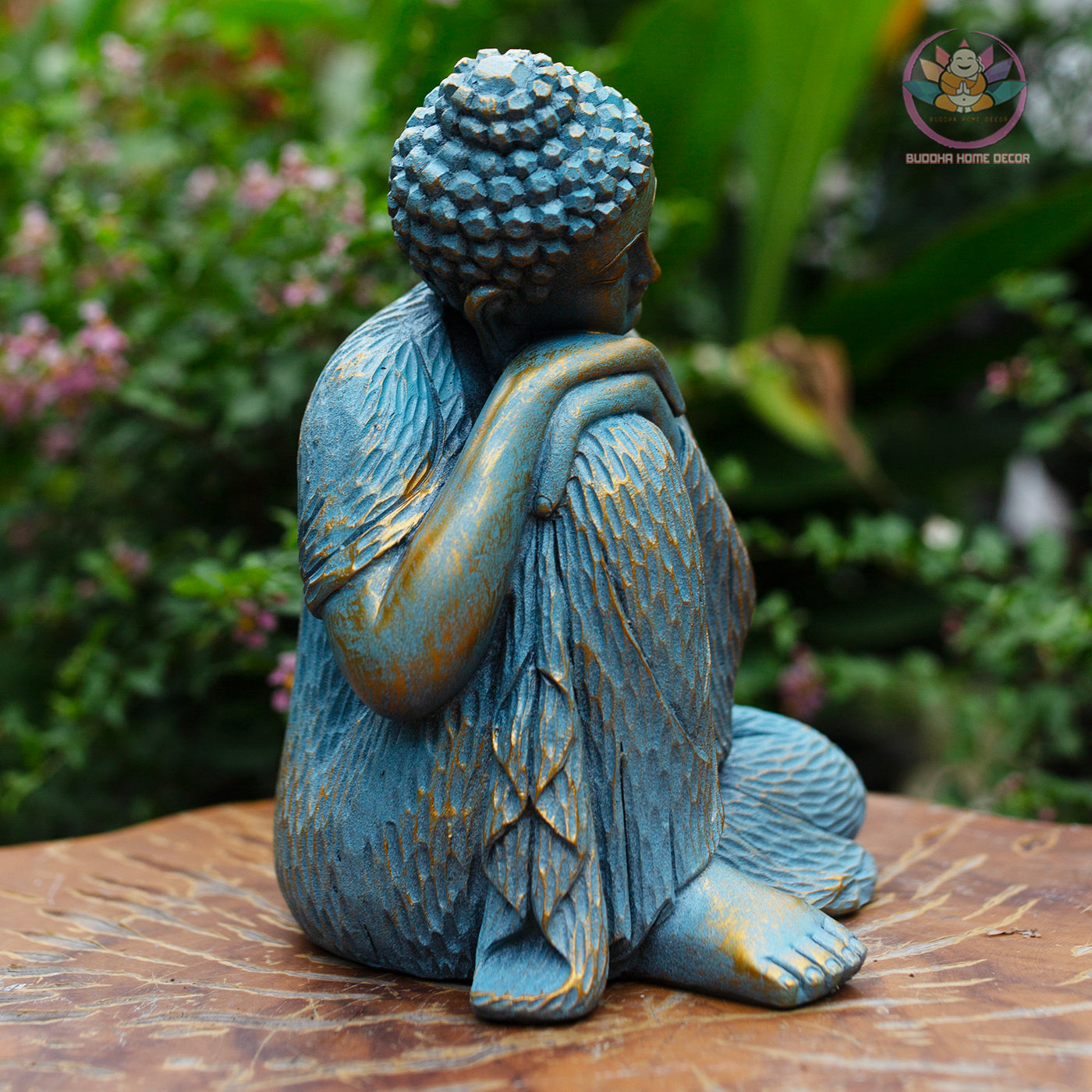Blue Resting Buddha Statue | Peaceful Buddha Figurine | Zen Home & Garden Decor | Meditation, Yoga Studio, Altar Gift