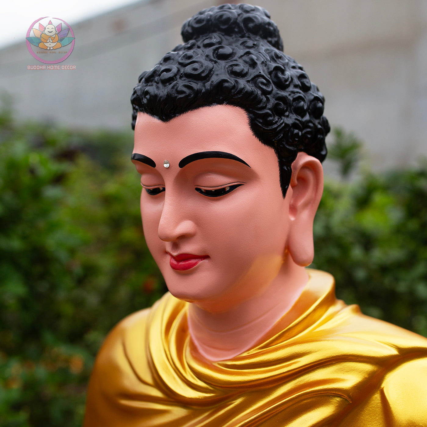 Shakyamuni Buddha Statue 29.5" – Large Composite Seated Buddha with Golden Robe