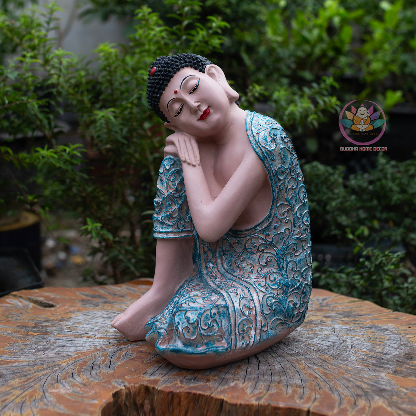 Peaceful Resting Buddha Statue 11.8" | Relaxing Buddha Figurine for Home and Zen Decor