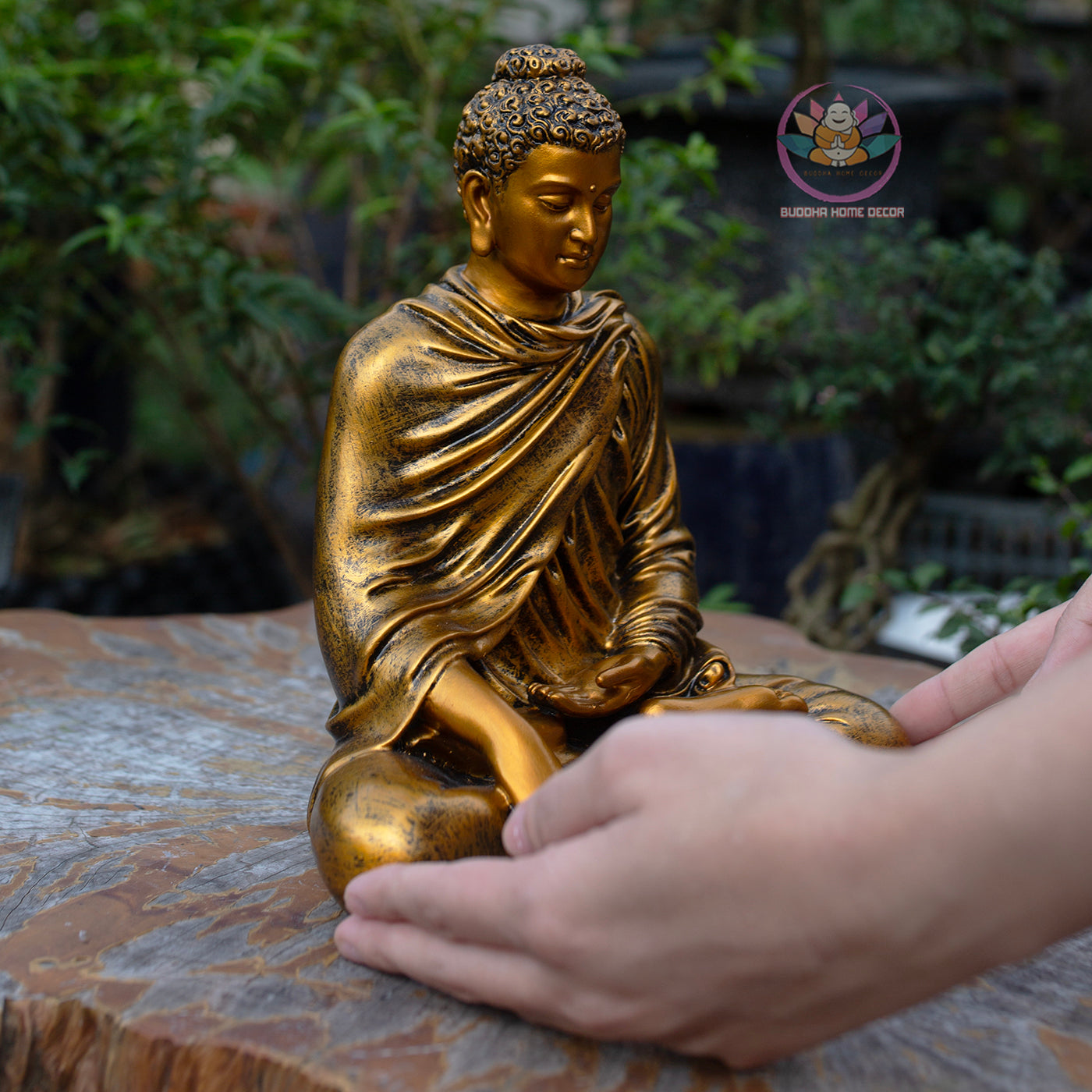 Antique Bronze Shakyamuni Buddha Statue – Handmade Meditation Buddha Decor