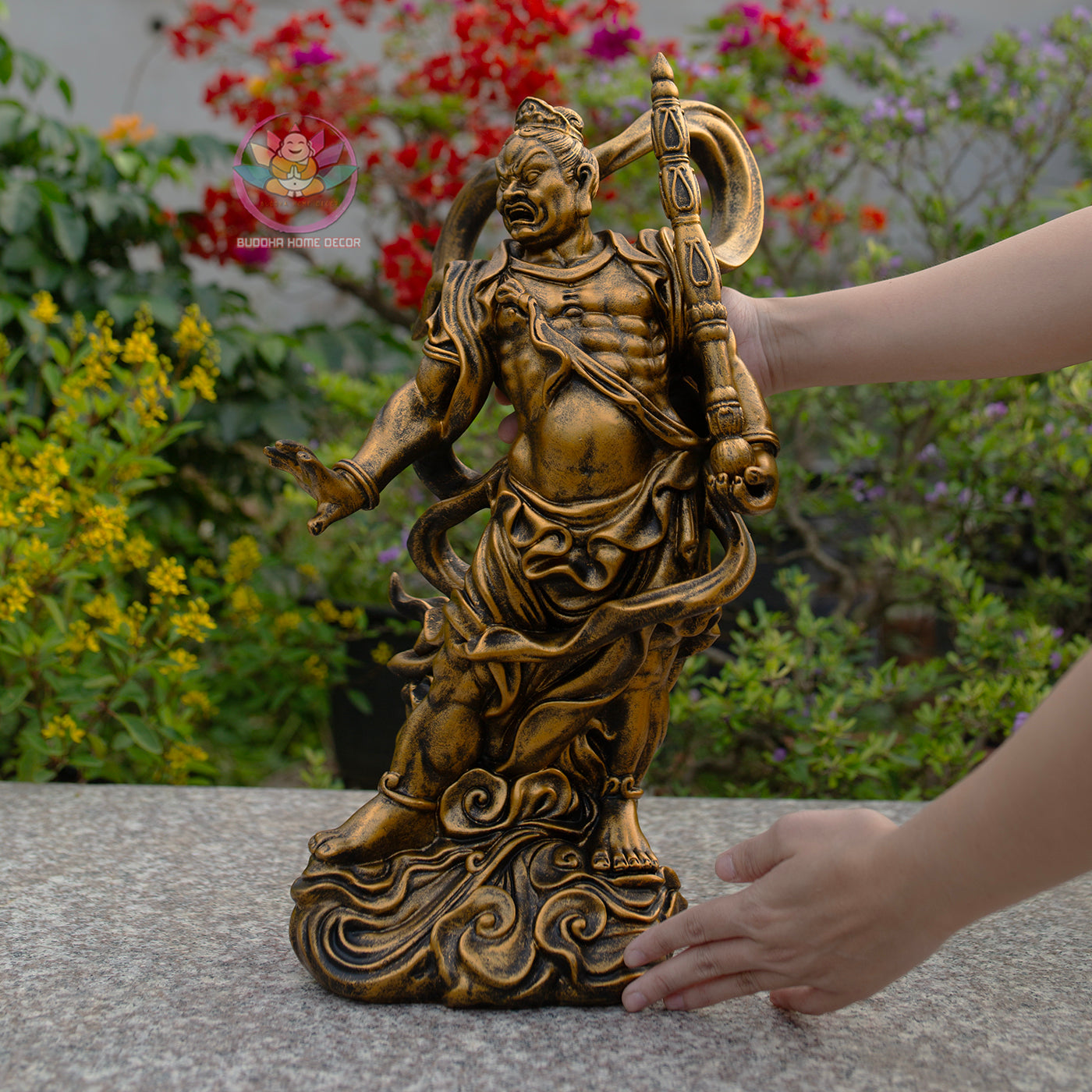Antique Bronze Vajra Guardian Statues – Handmade Buddhist Temple Decor Set