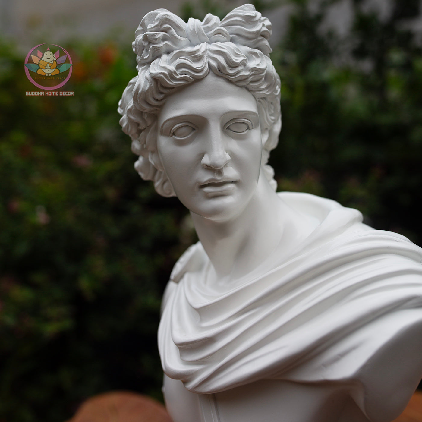 Apollo Bust Statue 13.8" – Greek God Composite Sculpture, Classical Greek Mythology Art Decor
