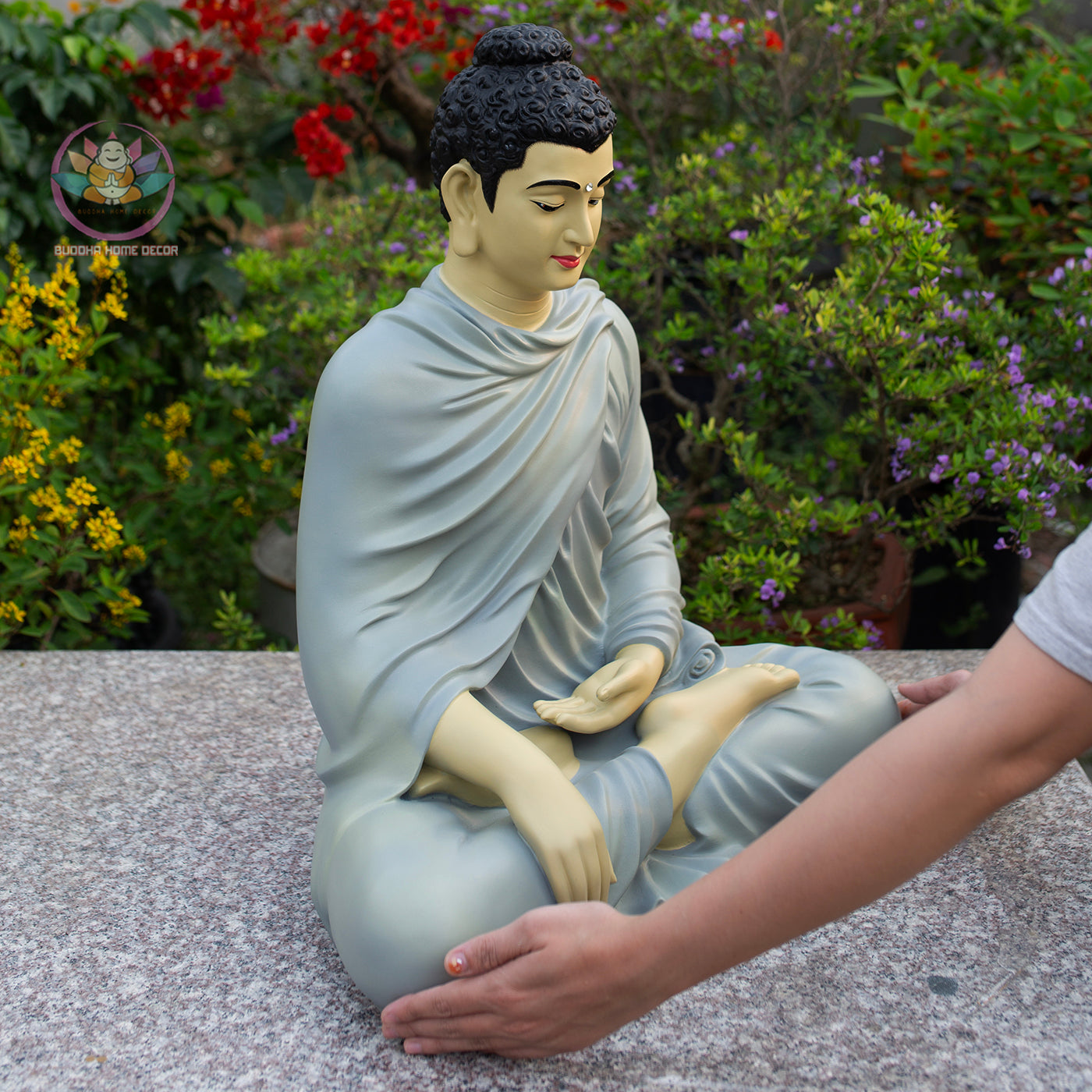 Shakyamuni Buddha Statue – Earth Touching Mudra – Hand-Painted Spiritual Decor