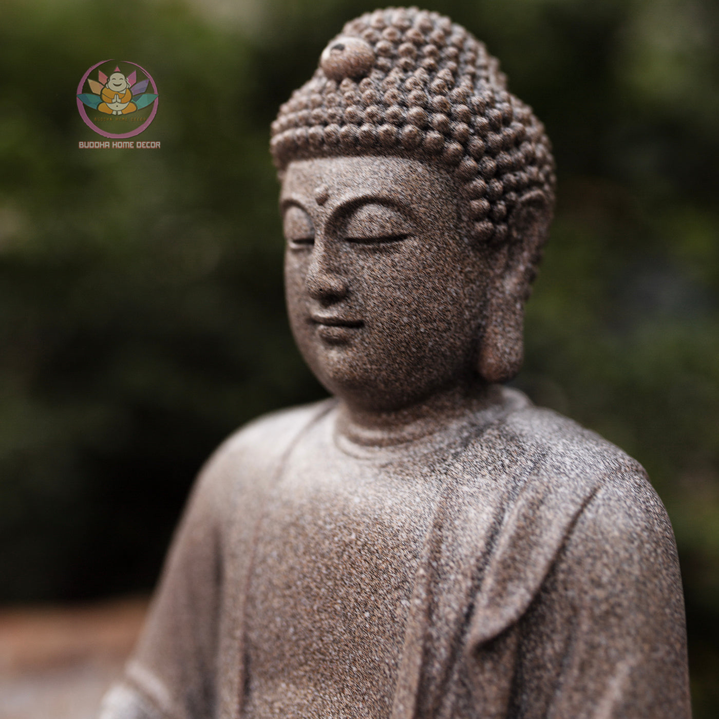 Shakyamuni Buddha Statue in Meditation – Serenity Resin Sculpture, Granite Stone Finish
