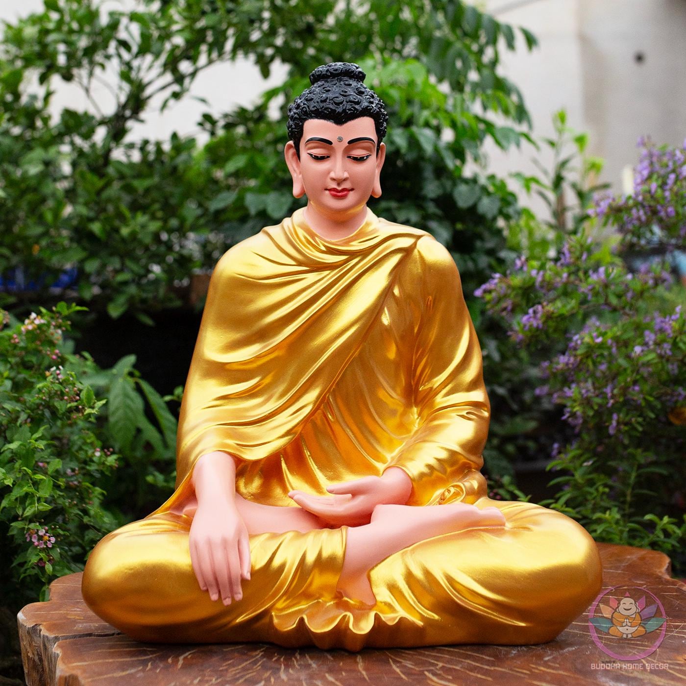 Golden Robe Shakyamuni Buddha Statue – 19.7 inch (50cm) – Meditation & Enlightenment Decor - Zen Decor Art