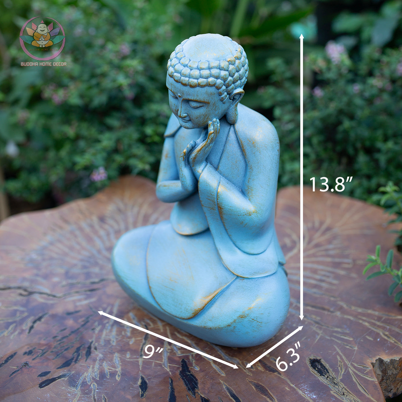 Peaceful Buddha Statue – Blue Serenity Resin Sculpture – Zen Meditation Decor, Buddhist Altar Ornament, Mindfulness Spiritual Gift