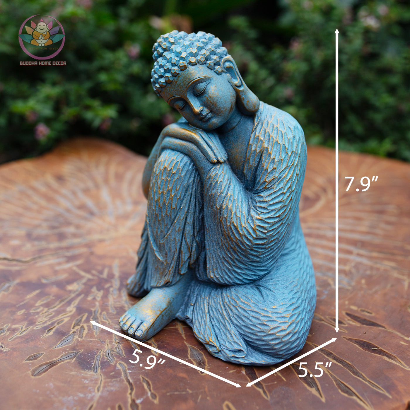 Blue Resting Buddha Statue | Peaceful Buddha Figurine | Zen Home & Garden Decor | Meditation, Yoga Studio, Altar Gift