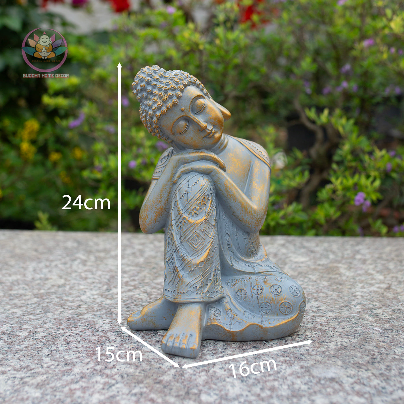 Antique bronze blue Sleeping Buddha Statue for Home Decor – Handmade Zen Buddha Sculpture