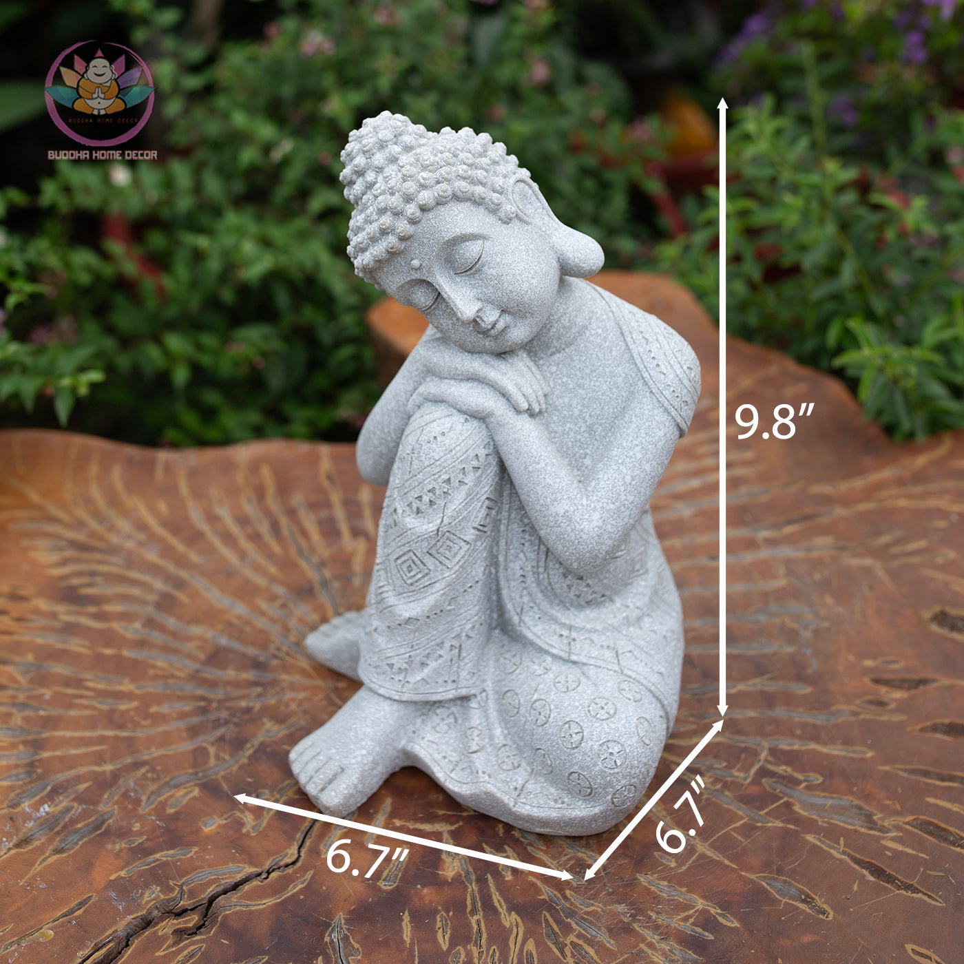 Serene Resting Buddha Statue – Meditation Home Decor, Zen Garden Ornament, Yoga Spiritual Gift (9.8”H x 6.7”W x 6.7”D)