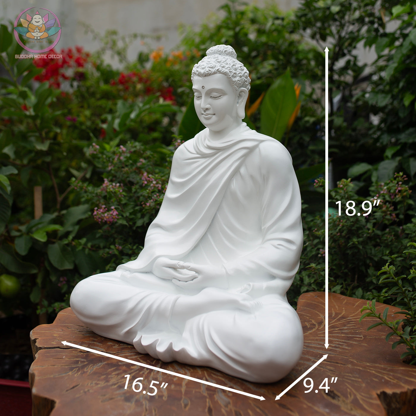 White Buddha Statue for Home Decor | Meditating Buddha Figurine | Zen Garden, Yoga Studio, Altar Decoration | Gift for Spiritual Healing