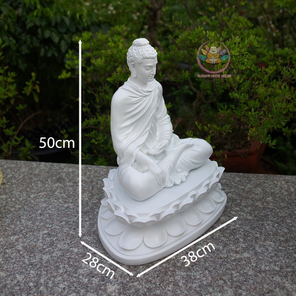 Shakyamuni Buddha Statue with Lotus Base, Meditation Buddha Sculpture, Detachable Lotus Pedestal, Zen Buddhist Decor, Spiritual Altar Statue
