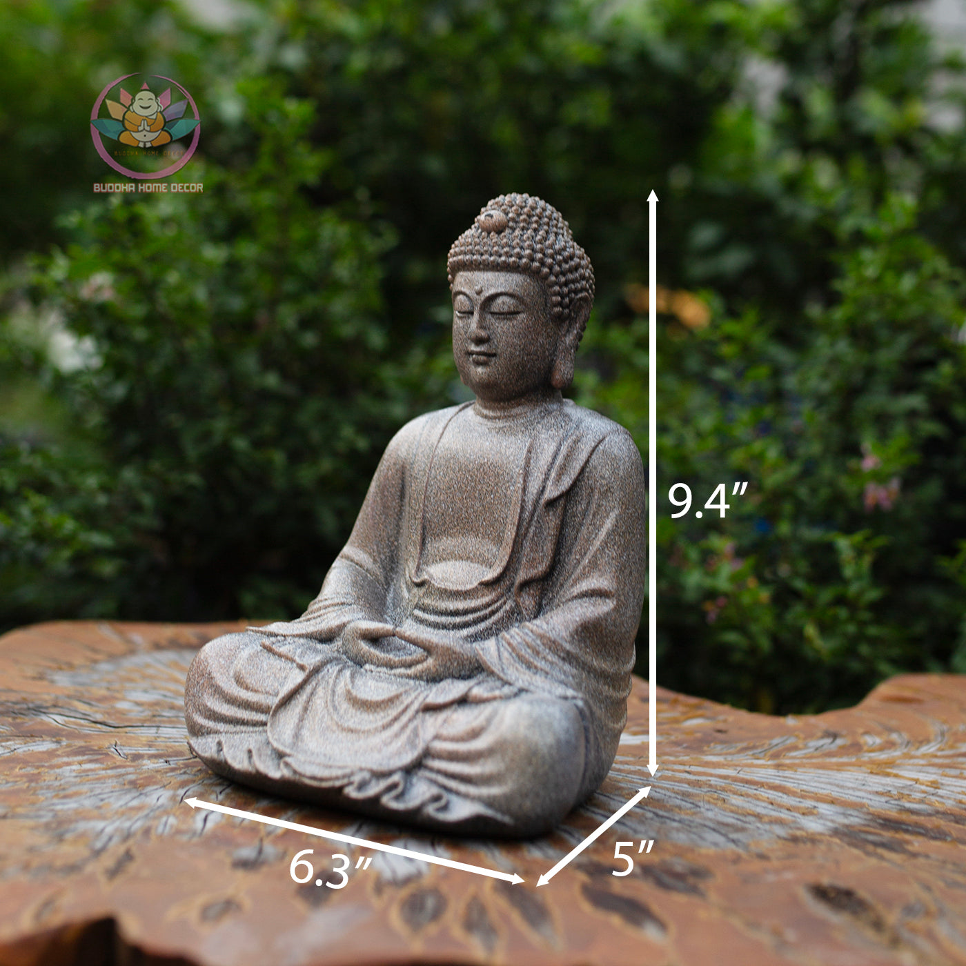 Shakyamuni Buddha Statue in Meditation – Serenity Resin Sculpture, Granite Stone Finish