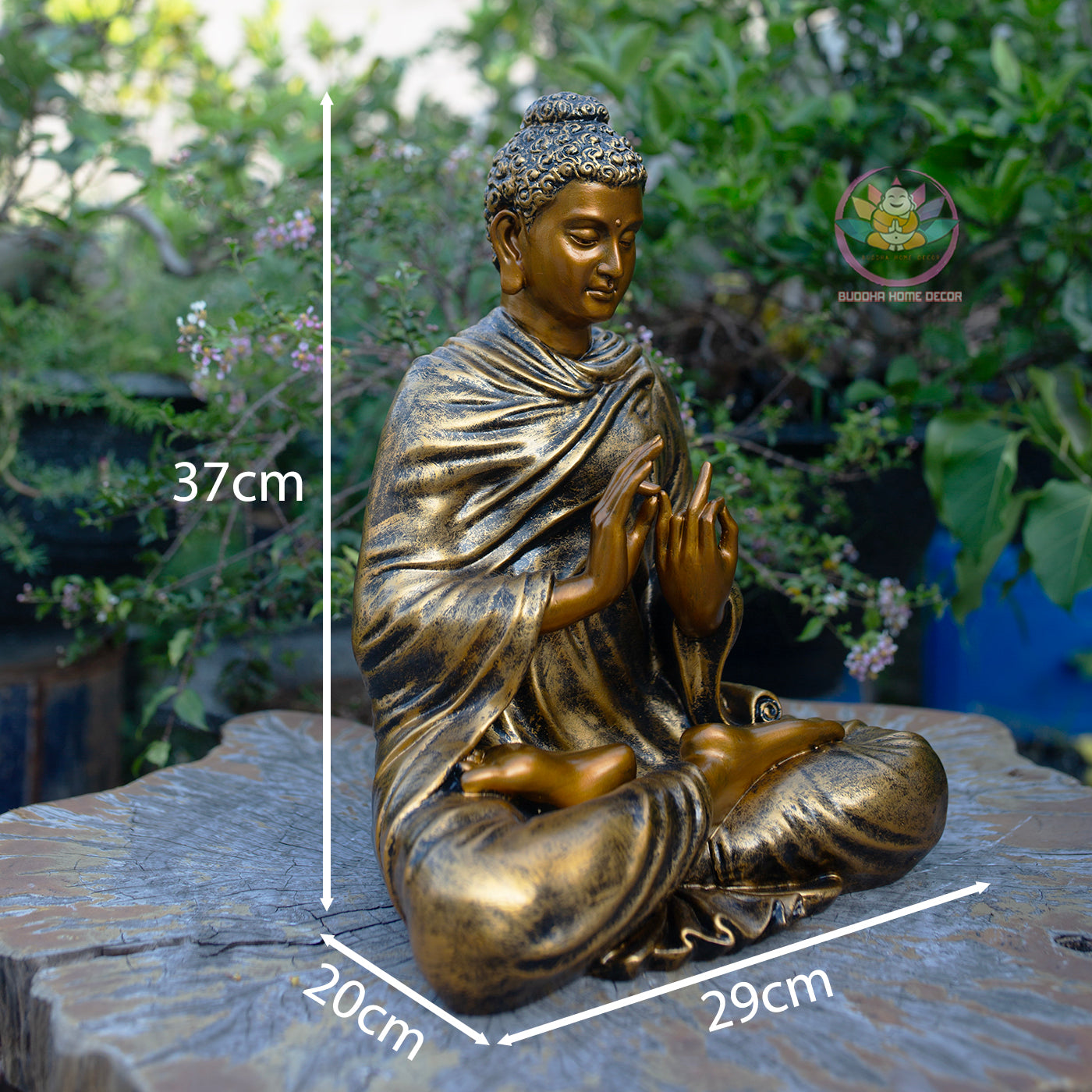 Shakyamuni Buddha Dharmachakra Mudra Statue, Antique Bronze Finish, Handcrafted Buddhist Sculpture, Meditation Zen Decor, Spiritual Gift
