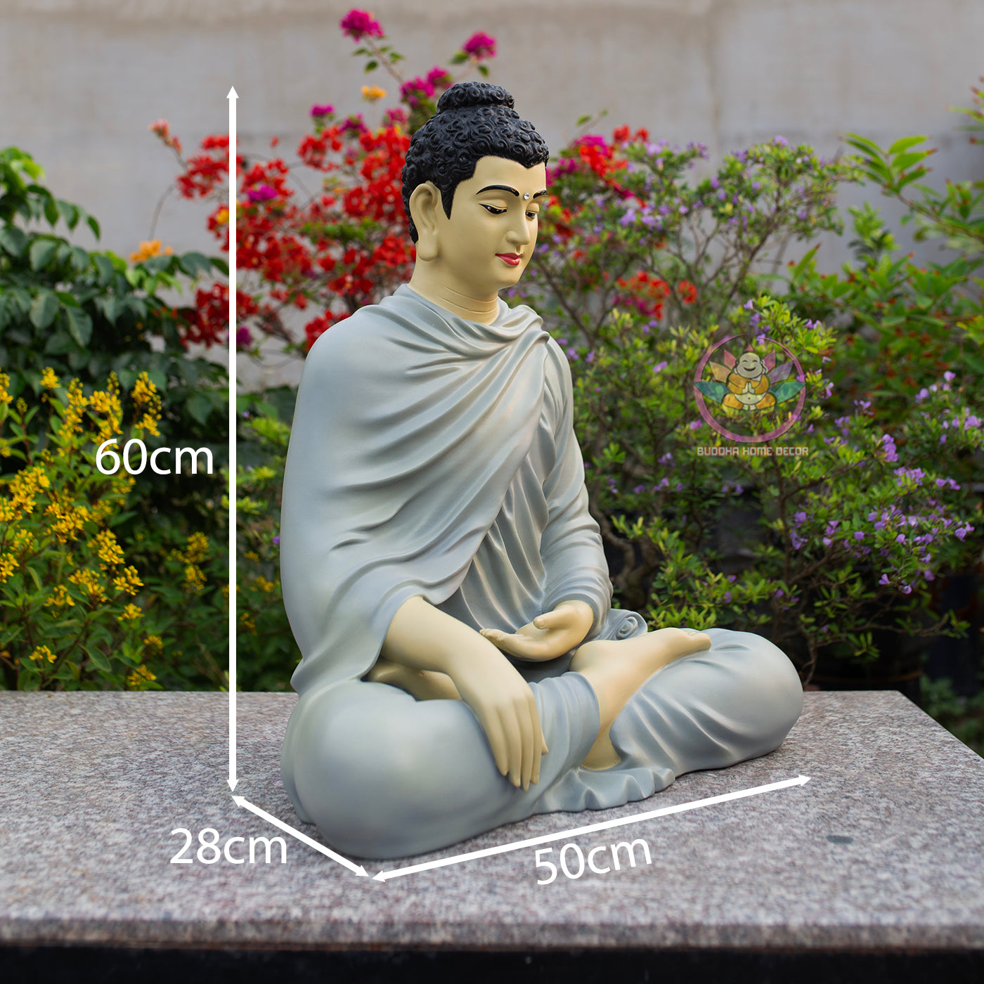 Shakyamuni Buddha Statue – Earth Touching Mudra – Hand-Painted Spiritual Decor