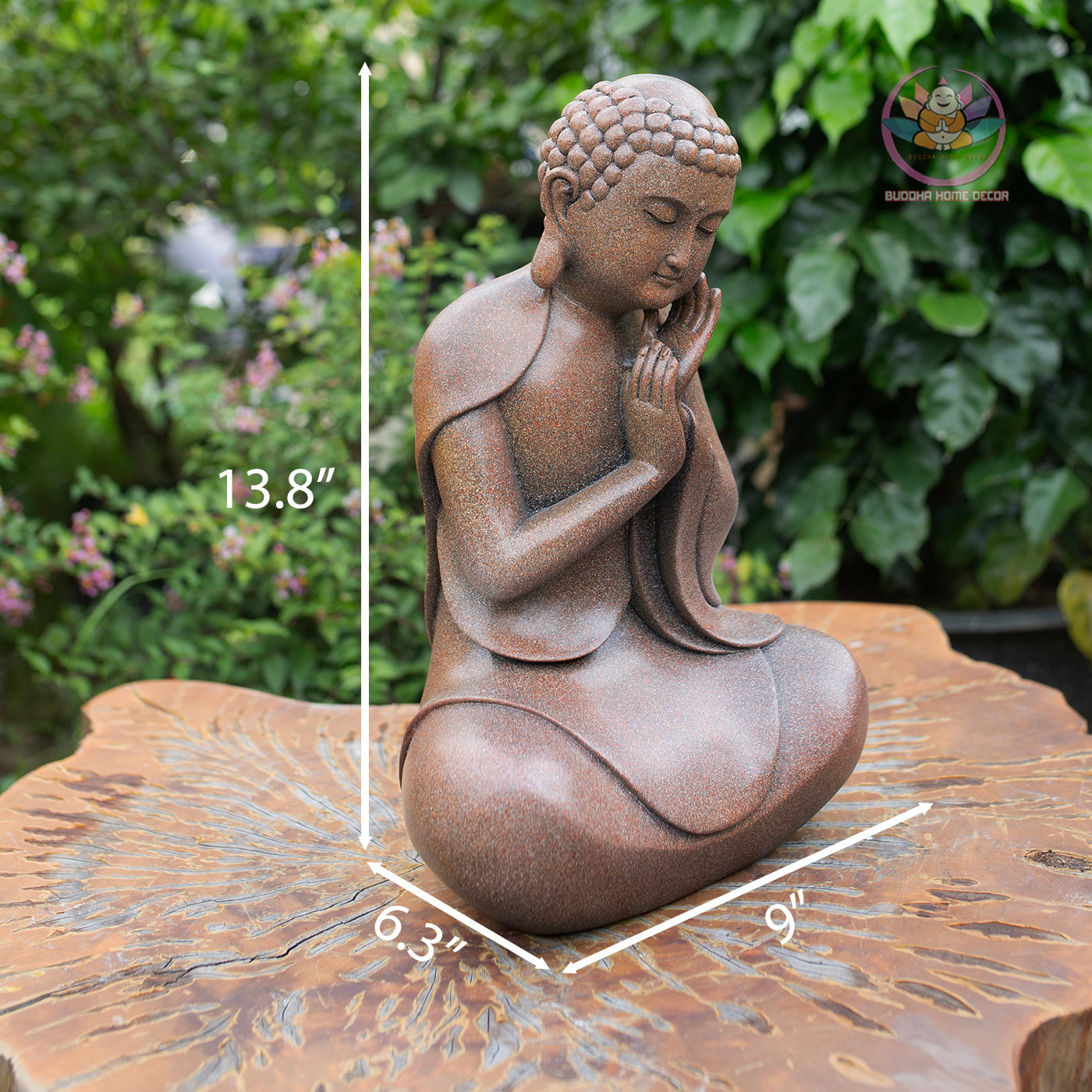 Sleeping Buddha Statue 13.8" – Peaceful Meditating Buddha for Home & Garden Decor