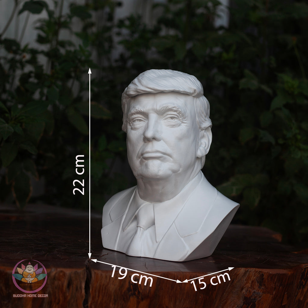 White Presidential Bust Sculpture – 8.7" Resin Political Figure | Modern Home Decor | Desktop Display | 3D Printed & Hand-Finished